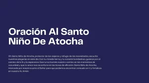 Oración Al Santo Niño De Atocha